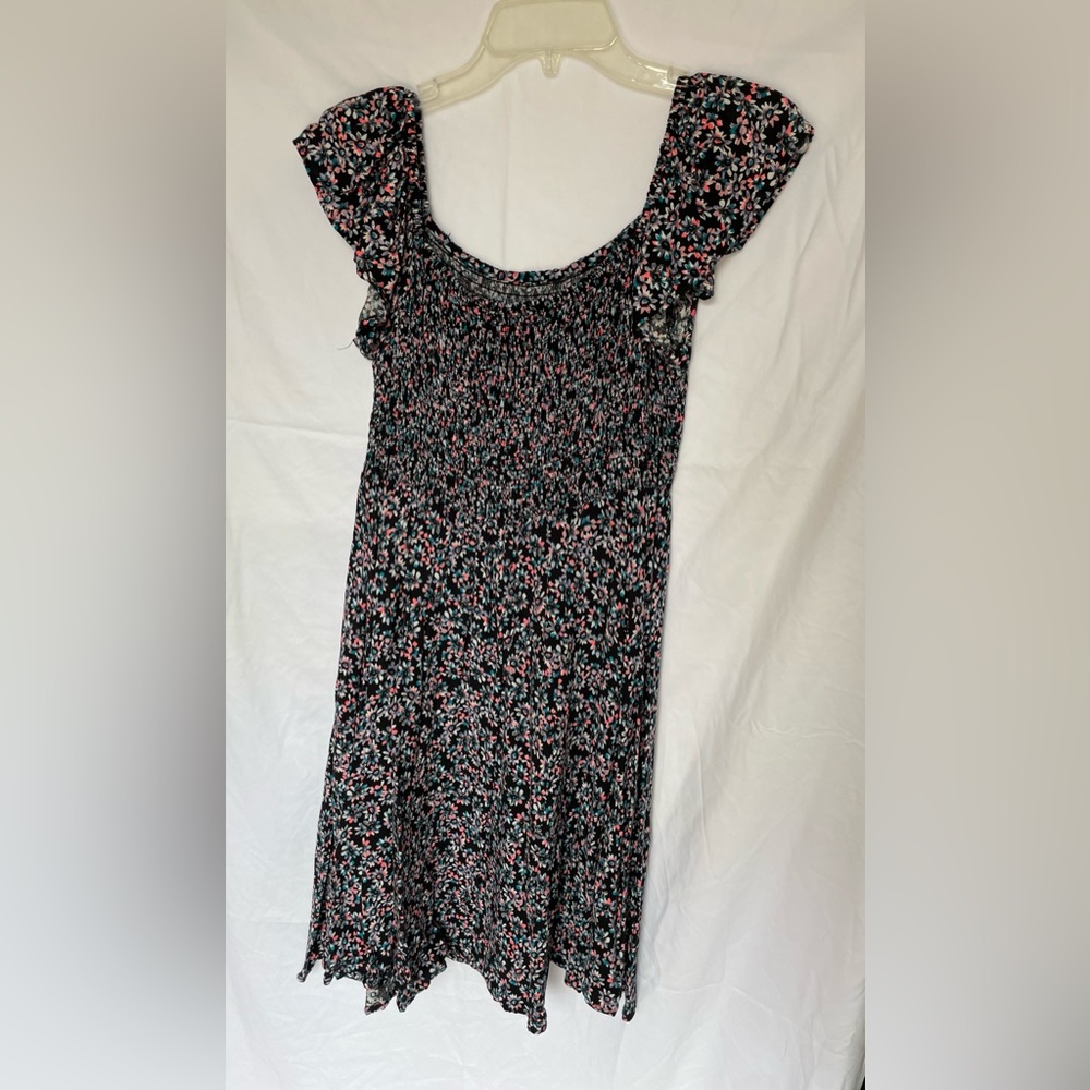 Black Dress with Floral Pattern